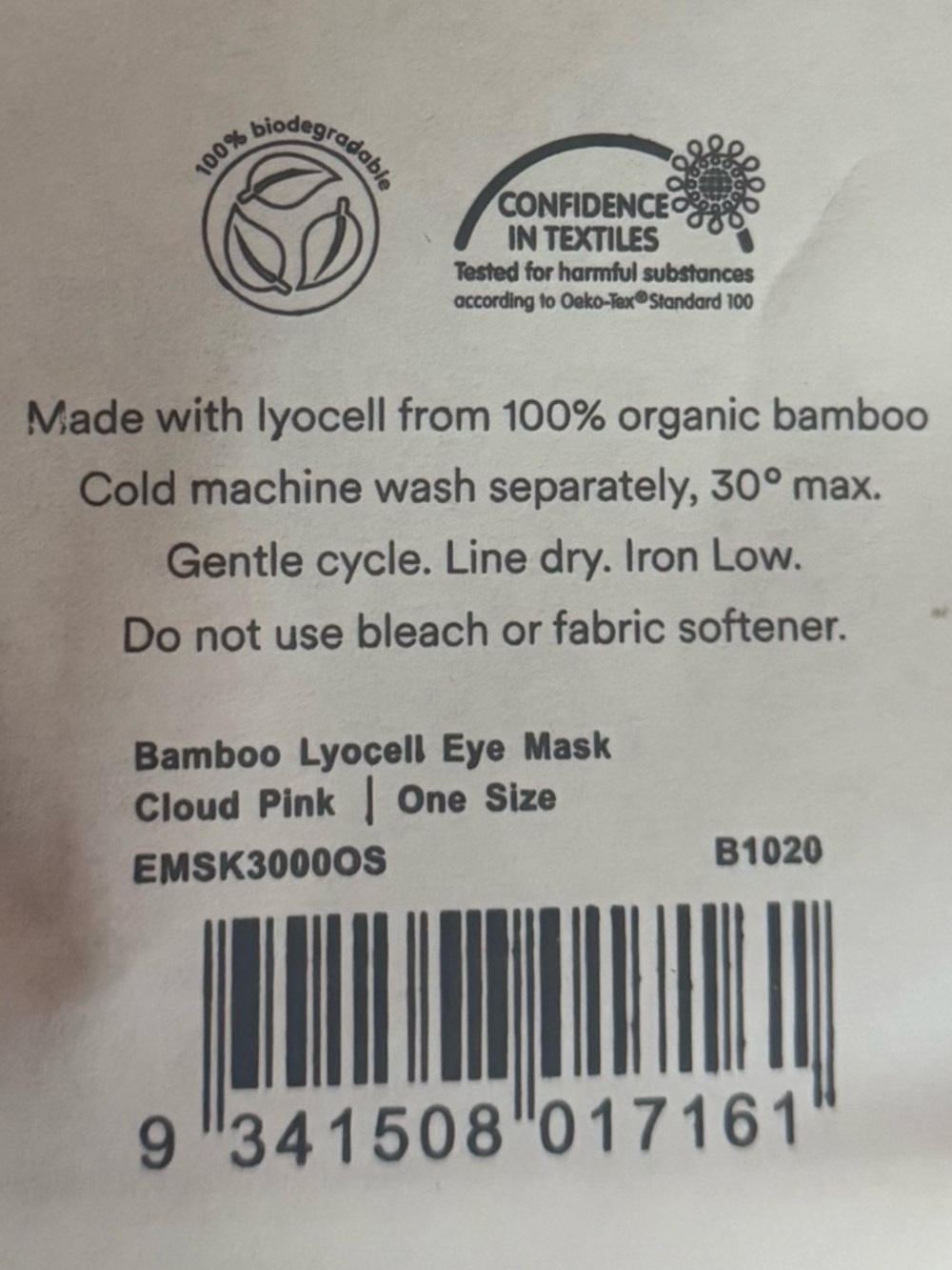 ettitude Bamboo Lyocell Eye Mask in Cloud Pink - 100% Organic Bamboo Lyocell - Picture 10 of 12